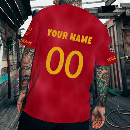 LIMITED EDITION - NEW CUSTOMIZED NHL17 CGF CALGARY FLAMES T-SHIRT