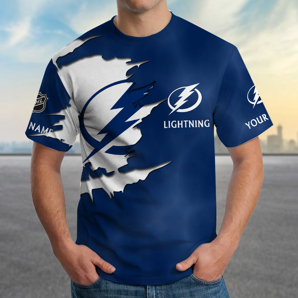 LIMITED EDITION - NEW CUSTOMIZED NHL12 TPL TAMPA BAY LIGHTNING T-SHIRT