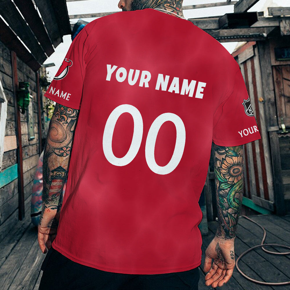 LIMITED EDITION - NEW CUSTOMIZED NHL06 NJD NEW JERSEY DEVILS T-SHIRT