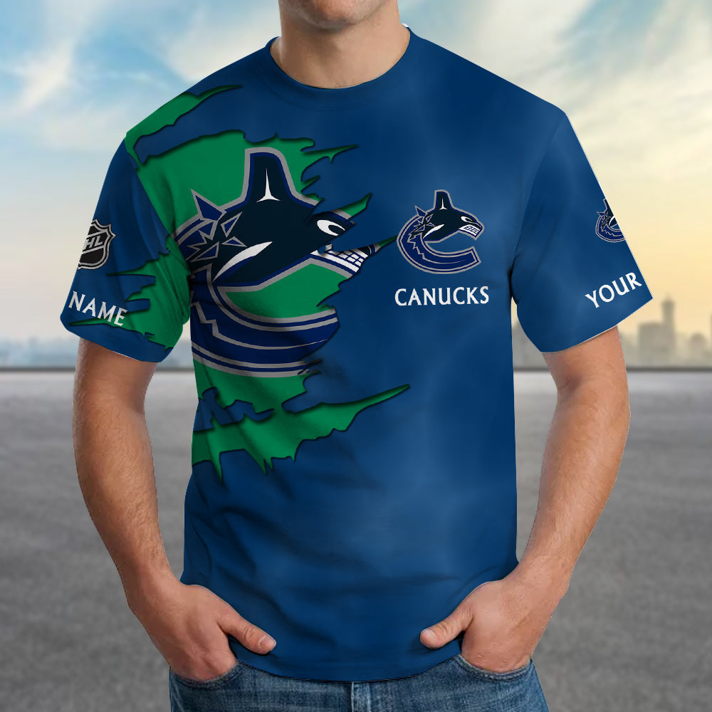 LIMITED EDITION - NEW CUSTOMIZED NHL19 VCC VANCOUVER CANUCKS T-SHIRT