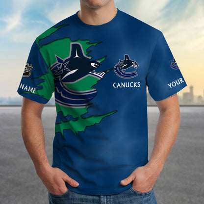 LIMITED EDITION - NEW CUSTOMIZED NHL19 VCC VANCOUVER CANUCKS T-SHIRT