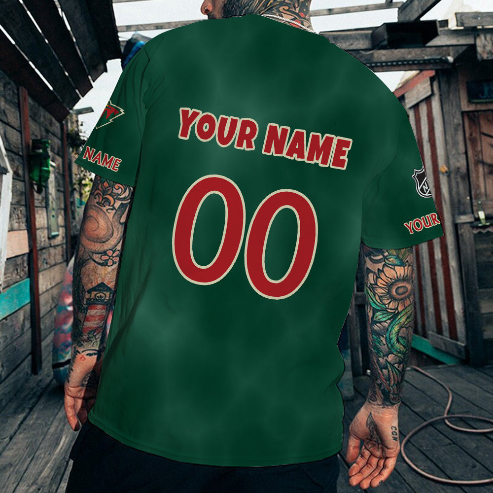 LIMITED EDITION - NEW CUSTOMIZED NHL13 MNW MINNESOTA WILD T-SHIRT