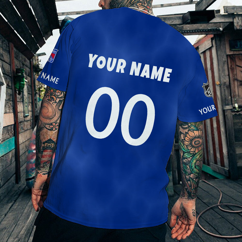 LIMITED EDITION - NEW CUSTOMIZED NHL24 NYR NEW YORK RANGERS T-SHIRT