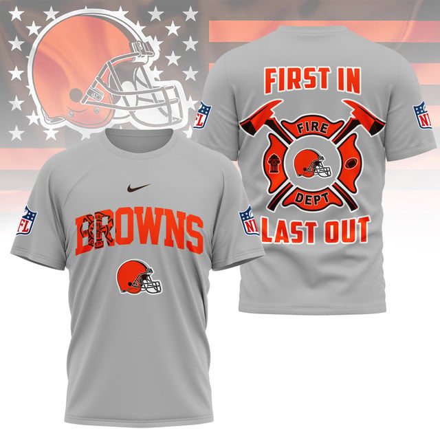 LIMITED EDITION - NEW CUSTOMIZED NFL29 CLB CLEVELAND BROWNS FIRE DEPT 3D SHIRT
