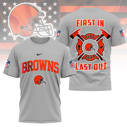 LIMITED EDITION - NEW CUSTOMIZED NFL29 CLB CLEVELAND BROWNS FIRE DEPT 3D SHIRT