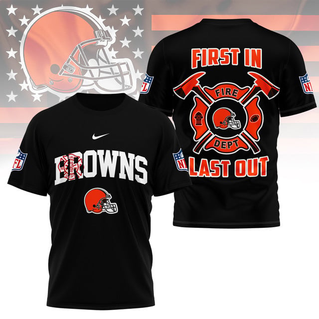 LIMITED EDITION - NEW CUSTOMIZED NFL29 CLB CLEVELAND BROWNS FIRE DEPT 3D SHIRT