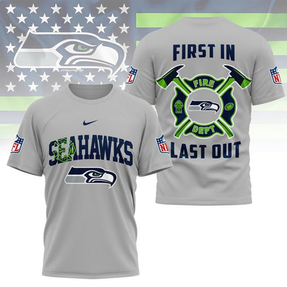 LIMITED EDITION - NEW CUSTOMIZED NFL06 SSH SEATTLE SEAHAWKS FIRE DEPT 3D SHIRT