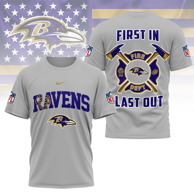 LIMITED EDITION - NEW CUSTOMIZED NFL28 BTR BALTIMORE RAVENS FIRE DEPT 3D SHIRT