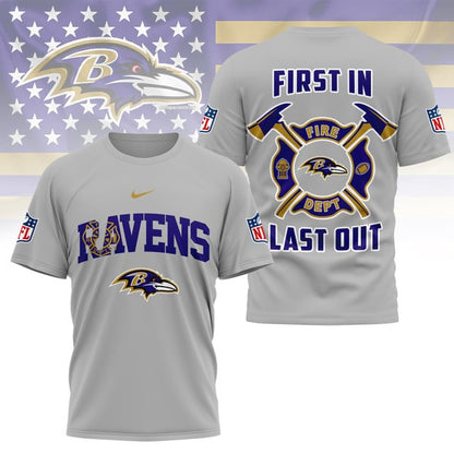 LIMITED EDITION - NEW CUSTOMIZED NFL28 BTR BALTIMORE RAVENS FIRE DEPT 3D SHIRT