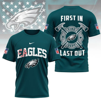 LIMITED EDITION - NEW CUSTOMIZED NFL02 PPE PHILADELPHIA EAGLES FIRE DEPT 3D SHIRT