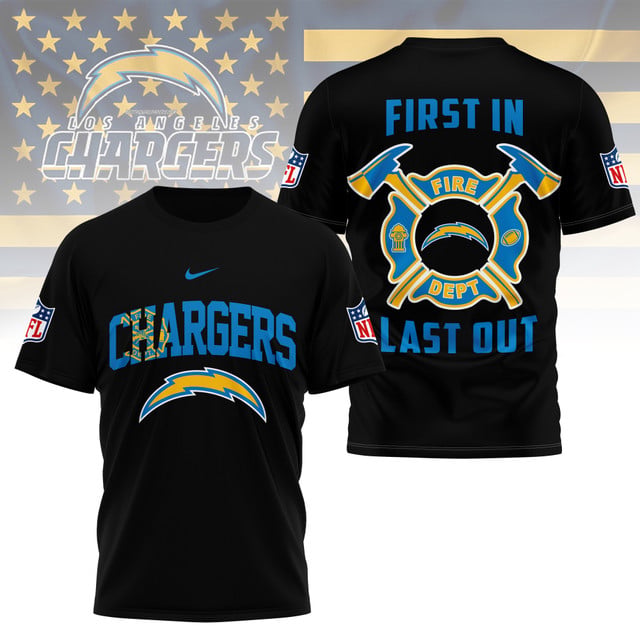 LIMITED EDITION - NEW CUSTOMIZED NFL09 LAC LOS ANGELES CHARGERS FIRE DEPT 3D SHIRT