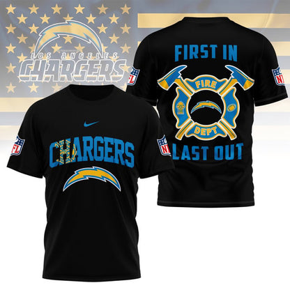 LIMITED EDITION - NEW CUSTOMIZED NFL09 LAC LOS ANGELES CHARGERS FIRE DEPT 3D SHIRT