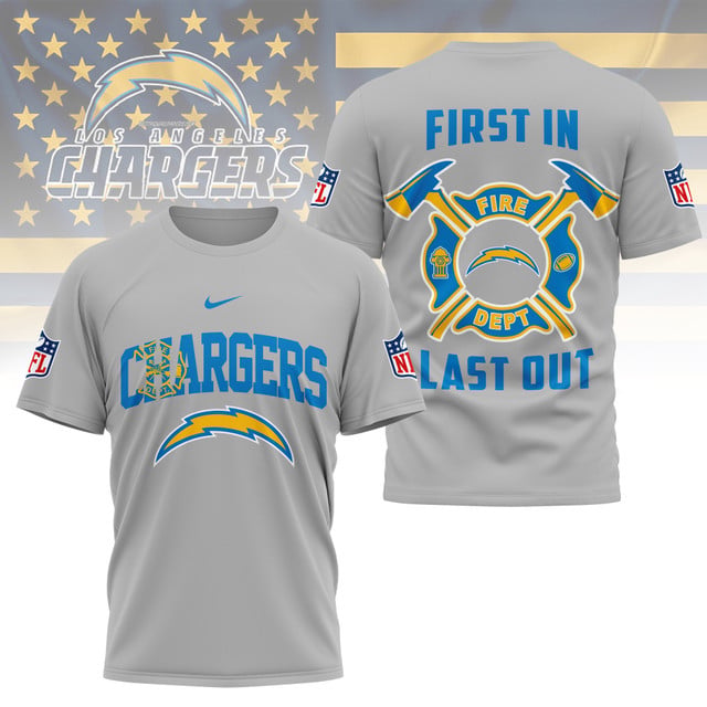 LIMITED EDITION - NEW CUSTOMIZED NFL09 LAC LOS ANGELES CHARGERS FIRE DEPT 3D SHIRT