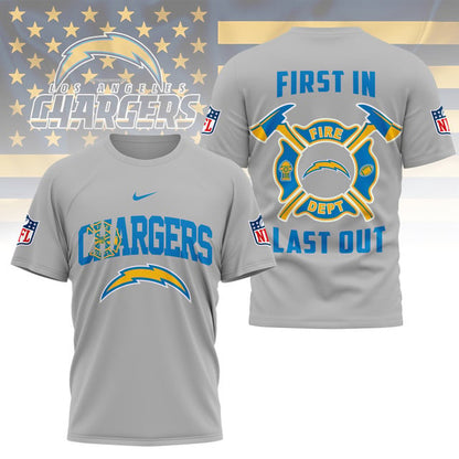 LIMITED EDITION - NEW CUSTOMIZED NFL09 LAC LOS ANGELES CHARGERS FIRE DEPT 3D SHIRT