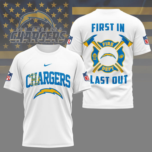 LIMITED EDITION - NEW CUSTOMIZED NFL09 LAC LOS ANGELES CHARGERS FIRE DEPT 3D SHIRT