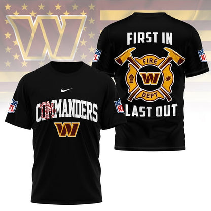LIMITED EDITION - NEW CUSTOMIZED NFL12 WTC WASHINGTON COMMANDERS FIRE DEPT 3D SHIRT