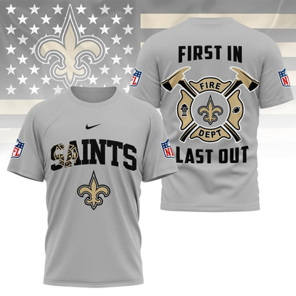 LIMITED EDITION - NEW CUSTOMIZED NFL24 NOS NEW ORLEANS SAINTS FIRE DEPT 3D SHIRT