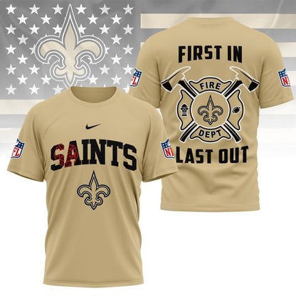 LIMITED EDITION - NEW CUSTOMIZED NFL24 NOS NEW ORLEANS SAINTS FIRE DEPT 3D SHIRT