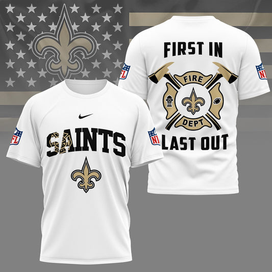 LIMITED EDITION - NEW CUSTOMIZED NFL24 NOS NEW ORLEANS SAINTS FIRE DEPT 3D SHIRT