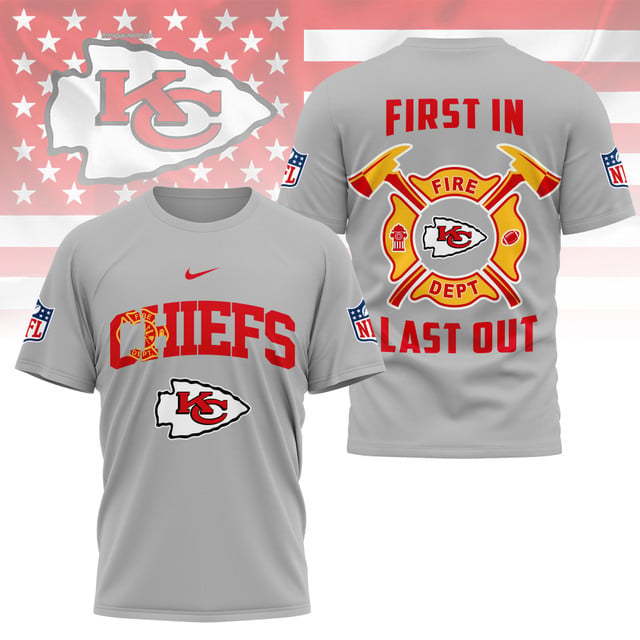 LIMITED EDITION - NEW CUSTOMIZED NFL01 KCC KANSAS CITY CHIEFS FIRE DEPT 3D SHIRT