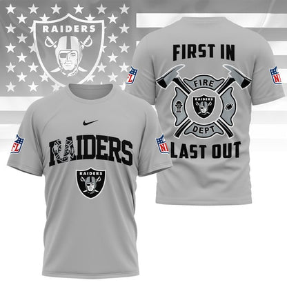 LIMITED EDITION - NEW CUSTOMIZED NFL07 LVR LAS VEGAS RAIDERS FIRE DEPT 3D SHIRT