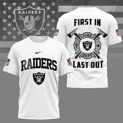 LIMITED EDITION - NEW CUSTOMIZED NFL07 LVR LAS VEGAS RAIDERS FIRE DEPT 3D SHIRT
