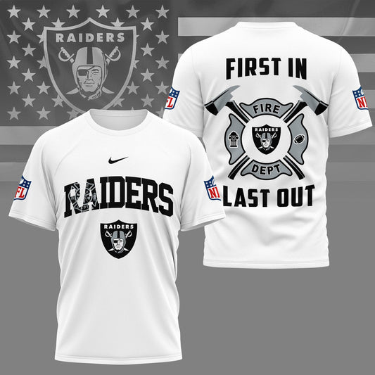 LIMITED EDITION - NEW CUSTOMIZED NFL07 LVR LAS VEGAS RAIDERS FIRE DEPT 3D SHIRT