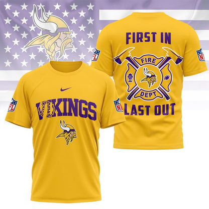 LIMITED EDITION - NEW CUSTOMIZED NFL05 MVK MINNESOTA VIKINGS FIRE DEPT 3D SHIRT