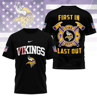 LIMITED EDITION - NEW CUSTOMIZED NFL05 MVK MINNESOTA VIKINGS FIRE DEPT 3D SHIRT