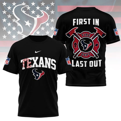LIMITED EDITION - NEW CUSTOMIZED NFL15 HTT HOUSTON TEXANS FIRE DEPT 3D SHIRT