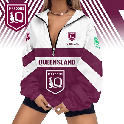 LIMITED EDITION - NEW 18 QSM CUSTOMIZED V-NECK ZIPPER SWEATSHIRT JACKET