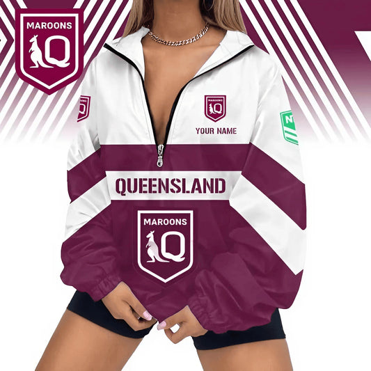 LIMITED EDITION - NEW 18 QSM CUSTOMIZED V-NECK ZIPPER SWEATSHIRT JACKET