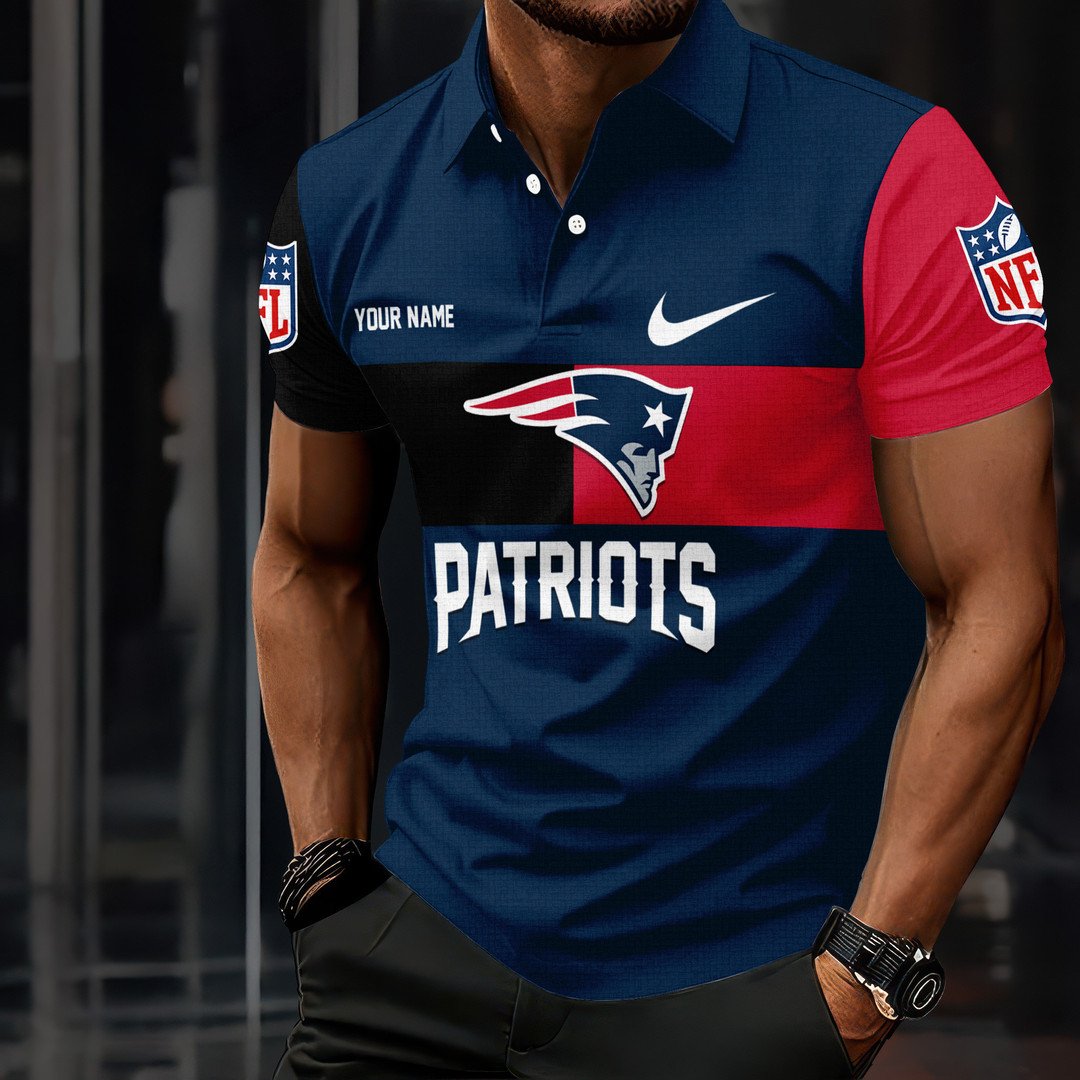 LIMITED EDITION - NEW CUSTOMIZED NFL27 NEP NEW ENGLAND PATRIOTS POLO SHIRT