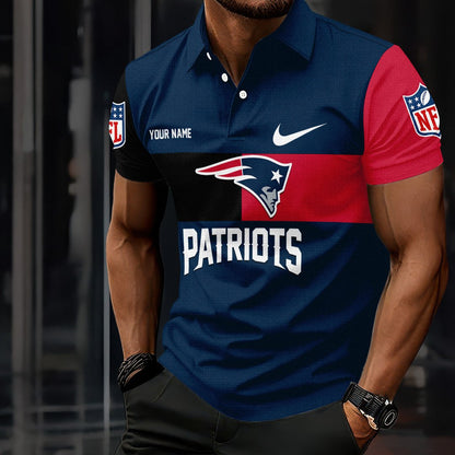 LIMITED EDITION - NEW CUSTOMIZED NFL27 NEP NEW ENGLAND PATRIOTS POLO SHIRT