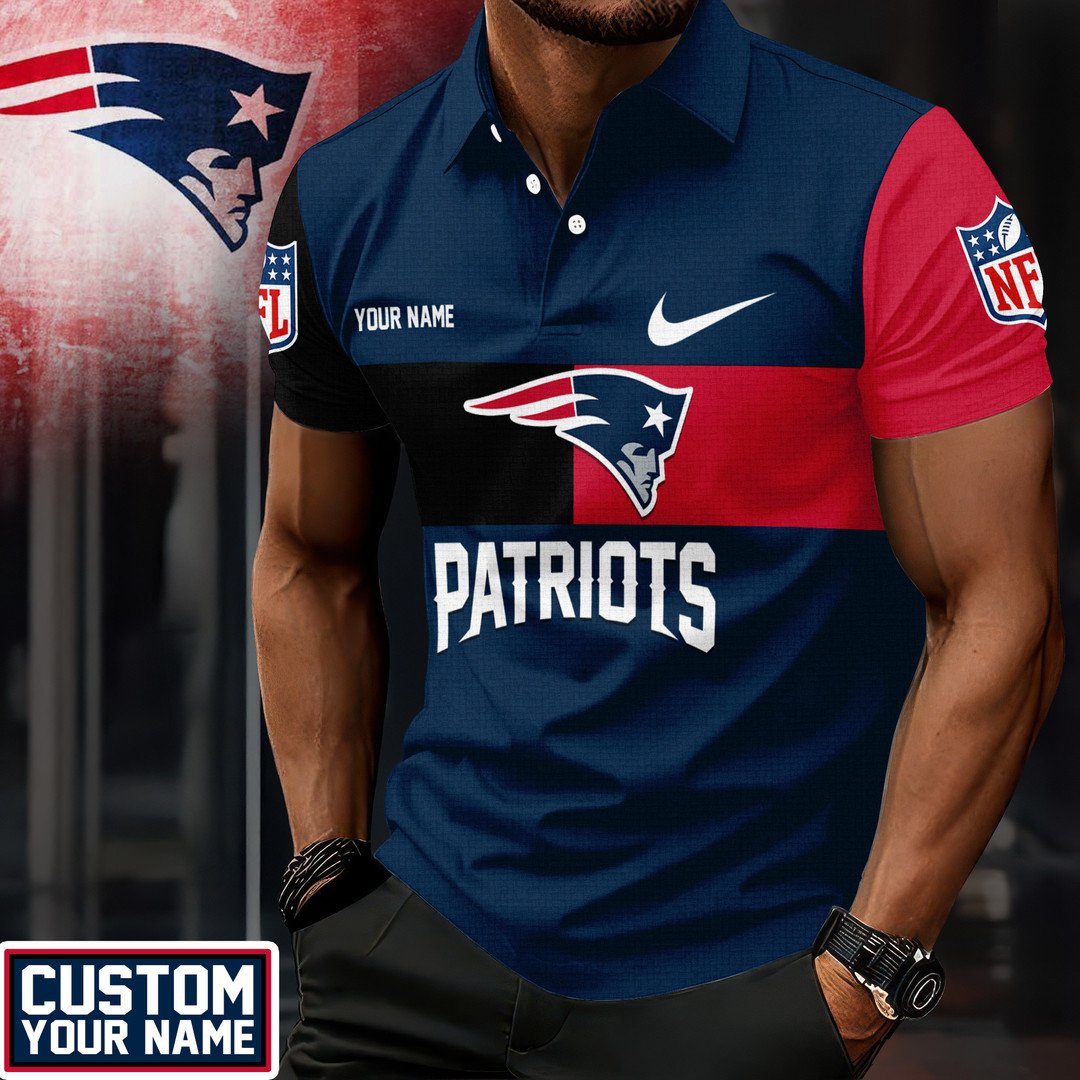 LIMITED EDITION - NEW CUSTOMIZED NFL27 NEP NEW ENGLAND PATRIOTS POLO SHIRT
