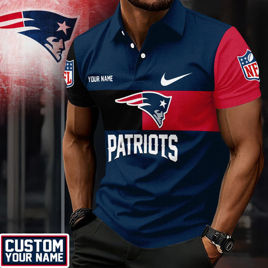 LIMITED EDITION - NEW CUSTOMIZED NFL27 NEP NEW ENGLAND PATRIOTS POLO SHIRT