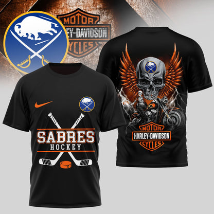 LIMITED EDITION - NEW CUSTOMIZED NHL28 BFS BUFFALO SABRES x HARLEY DAVIDSON UNISEX T-SHIRT