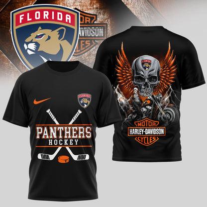 LIMITED EDITION - NEW CUSTOMIZED NHL01 FPT FLORIDA PANTHERS x HARLEY DAVIDSON UNISEX T-SHIRT
