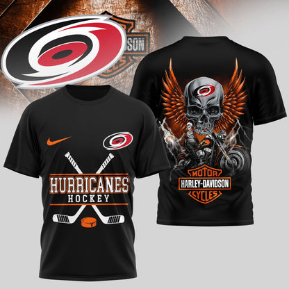 LIMITED EDITION - NEW CUSTOMIZED NHL07 CLH CAROLINA HURRICANES x HARLEY DAVIDSON UNISEX T-SHIRT