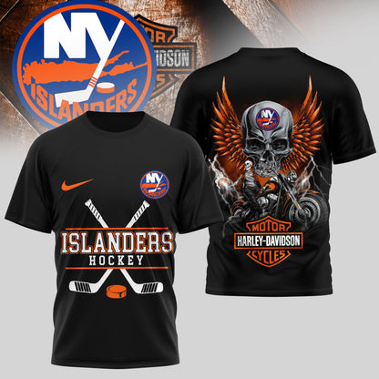LIMITED EDITION - NEW CUSTOMIZED NHL25 NYI NEW YORK ISLANDERS x HARLEY DAVIDSON UNISEX T-SHIRT