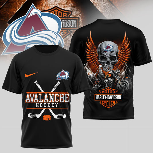 LIMITED EDITION - NEW CUSTOMIZED NHL05 CAL COLORADO AVALANCHE x HARLEY DAVIDSON UNISEX T-SHIRT