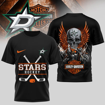 LIMITED EDITION - NEW CUSTOMIZED NHL15 DLS DALLAS STARS x HARLEY DAVIDSON UNISEX T-SHIRT