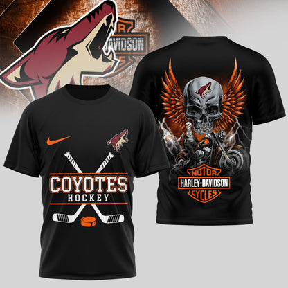 LIMITED EDITION - NEW CUSTOMIZED NHL30 AZC ARIZONA COYOTES x HARLEY DAVIDSON UNISEX T-SHIRT