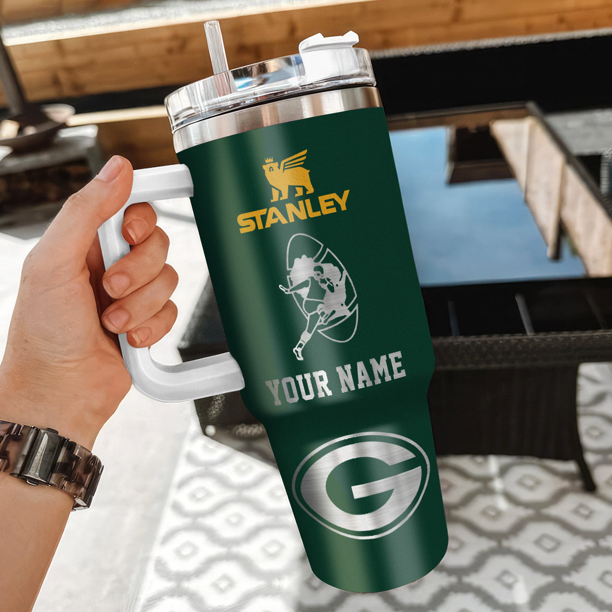 LIMITED EDITION - NEW CUSTOMIZED NFL08 GBP GREEN BAY PACKERS 40 OZ TUMBLER