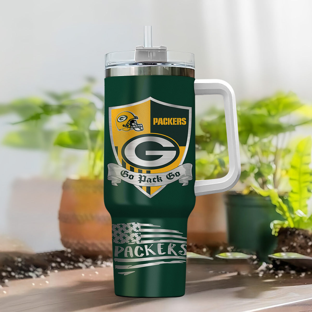 LIMITED EDITION - NEW CUSTOMIZED NFL08 GBP GREEN BAY PACKERS 40 OZ TUMBLER