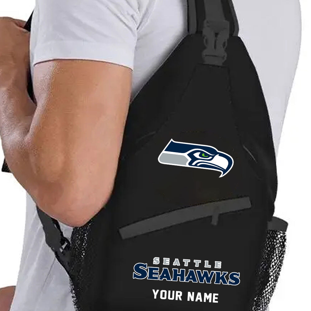 LIMITED EDITION - NEW CUSTOMIZED NFL06 SSH SEATTLE SEAHAWKS SLING BAG