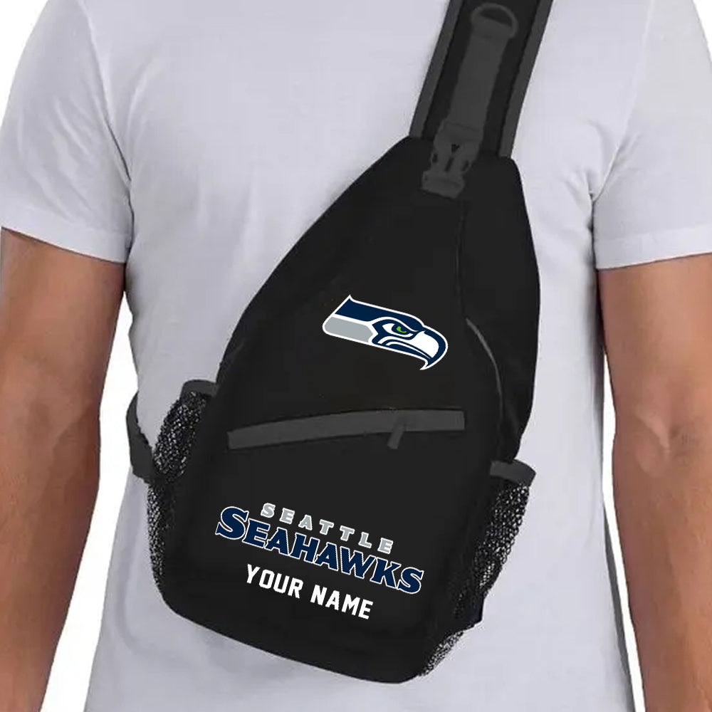 LIMITED EDITION - NEW CUSTOMIZED NFL06 SSH SEATTLE SEAHAWKS SLING BAG