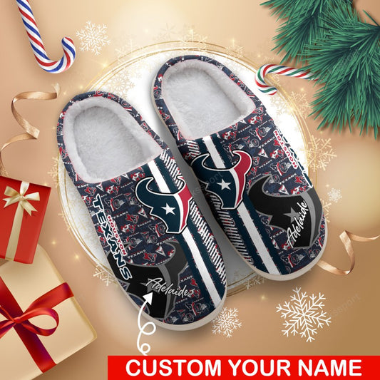 LIMITED EDITION - NEW CUSTOMIZED NFL15 HTT HOUSTON TEXANS FOAM SLIPPERS