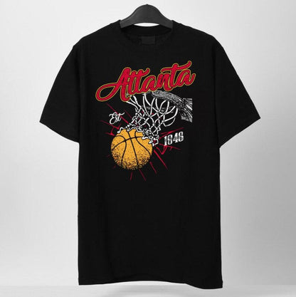 Retro Style Washed T-Shirt for Basketball Fans