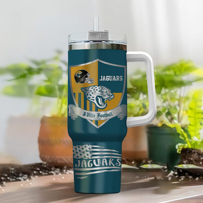 LIMITED EDITION - NEW CUSTOMIZED NFL30 JSJ JACKSONVILLE JAGUARS 40 OZ TUMBLER